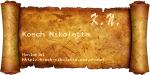 Kosch Nikoletta névjegykártya